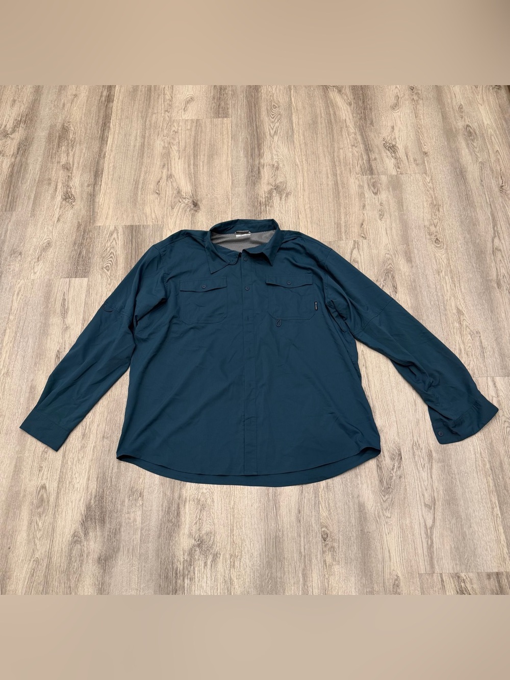 Columbia Omni-Shade Long Sleeve Fishing Shirt Blue XXL Outdoor Hiking